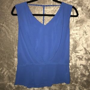 Naked Zebra Navy Blue Peplum Blouse